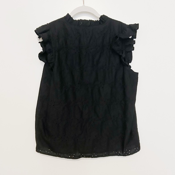 J. Crew Factory Eyelet Button Front Blouse - Picture 3 of 6